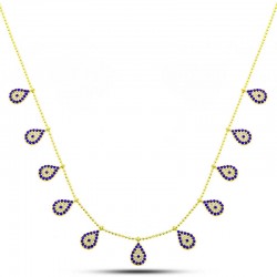 Gümüş Gold Damla Nazarlı Şans Kadın Kolye Gümüş Gold Damla Nazarlı Şans Kadın Kolye