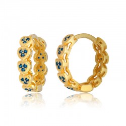 Gümüş Kalpli Zirkon Taşlı Halka Kadın Küpe Gümüş Kalpli Zirkon Taşlı Halka Kadın Küpe