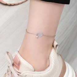 Gümüş Kalp Tektaş Halhal Gümüş Kalp Tektaş Halhal