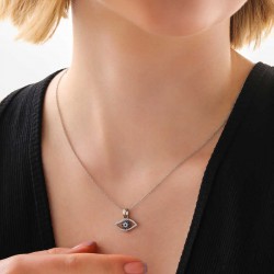 Gümüş Nazarlı Göz Kadın Kolye Gümüş Nazarlı Göz Kadın Kolye