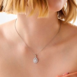 Gümüş Damla Zirkon Taşlı Kadın Kolye Gümüş Damla Zirkon Taşlı Kadın Kolye