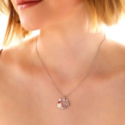 Gümüş Kalp Manolya Çiçeği Kelebek Kadın Kolye Gümüş Kalp Manolya Çiçeği Kelebek Kadın Kolye