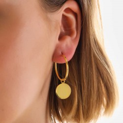 Gümüş Gold Sallantılı Halka Kadın Küpe Gümüş Gold Sallantılı Halka Kadın Küpe