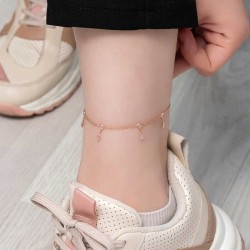 Gümüş Rose Damla Zirkon Taşlı Halhal Gümüş Rose Damla Zirkon Taşlı Halhal