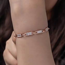 Gümüş Rose Baget Taşlı Kadın Bileklik Gümüş Rose Baget Taşlı Kadın Bileklik
