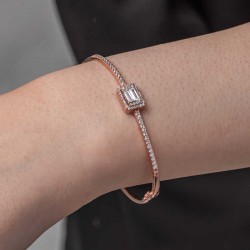 Gümüş Rose Baget Taşlı Kadın Bilezik Gümüş Rose Baget Taşlı Kadın Bilezik
