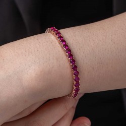 Gümüş Pembe Taşlı Su Yolu Kadın Bileklik Gümüş Pembe Taşlı Su Yolu Kadın Bileklik