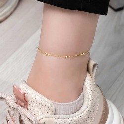 Gümüş Gold Top Zincir Halhal Gümüş Gold Top Zincir Halhal