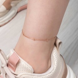 Gümüş Rose Top Zincir Halhal Gümüş Rose Top Zincir Halhal