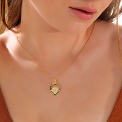Gümüş Gold Kalp Kadın Kolye Gümüş Gold Kalp Kadın Kolye