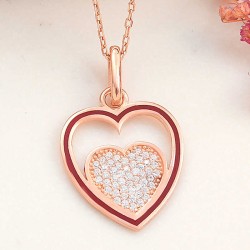 Gümüş Rose Kalp Kadın Kolye Gümüş Rose Kalp Kadın Kolye