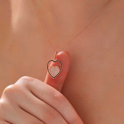 Gümüş Rose Kalp Kadın Kolye Gümüş Rose Kalp Kadın Kolye