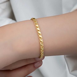 Gümüş Gold Pullu Zincir Kadın Bileklik Gümüş Gold Pullu Zincir Kadın Bileklik