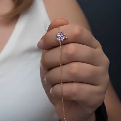 Gümüş Rose Lila Taşlı Yonca Kadın Bileklik Gümüş Rose Lila Taşlı Yonca Kadın Bileklik