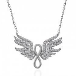 Gümüş Melek Kanadı Sonsuzluk Kadın Kolye Gümüş Melek Kanadı Sonsuzluk Kadın Kolye