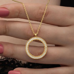 Gümüş Gold Kaplama Yuvarlak Çeyrek Altın Takılabilen Kadın Kolye Gümüş Gold Kaplama Yuvarlak Çeyrek Altın Takılabilen Kadın Kolye