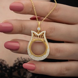 Gümüş Gold Kaplama Çeyrek Altın Takılabilen Kadın Kolye Gümüş Gold Kaplama Çeyrek Altın Takılabilen Kadın Kolye