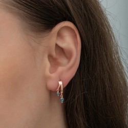 Gümüş Rose Sallantılı Mistik Topaz Kadın Küpe Gümüş Rose Sallantılı Mistik Topaz Kadın Küpe