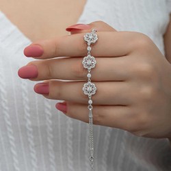 Gümüş Baget Çiçek Desenli Kadın Bileklik Gümüş Baget Çiçek Desenli Kadın Bileklik